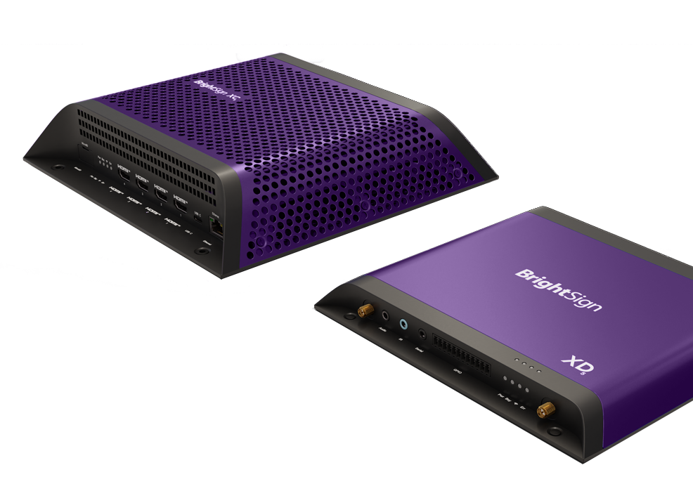 Side view of BrightSign XC5 and XD5 digital signage players