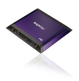 front facing product image of the BrightSign HD5 digital signage player on a white background with shadow