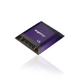 front facing product image of the BrightSign LS5 digital signage player on a white background with shadow