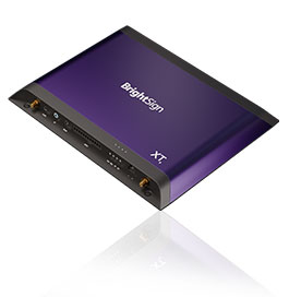 front facing product image of the BrightSign XT5 digital signage player on a white background with shadow