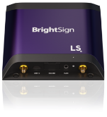 BrightSign LS5 digital signage player, top down front facing product image