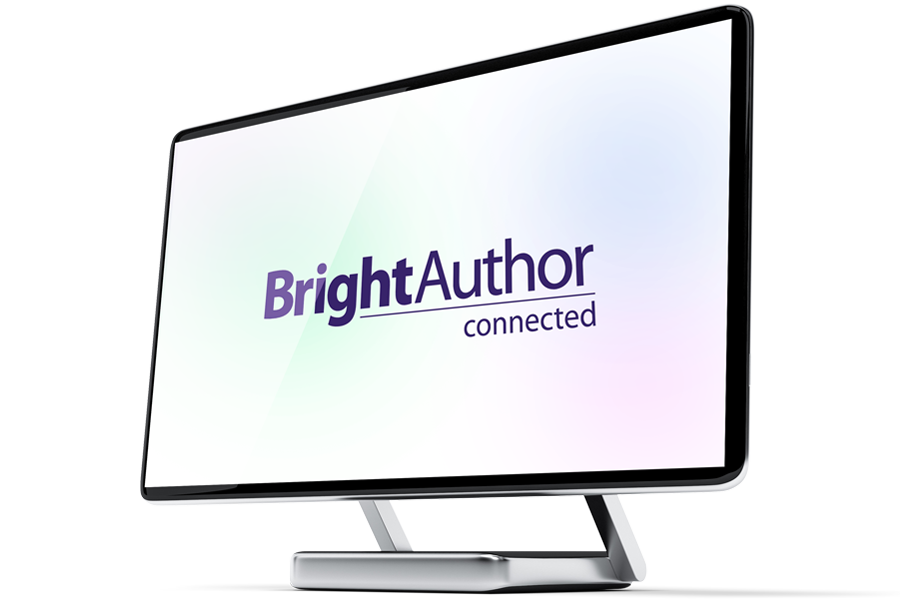 Logotipo BrightAuthor:connected en el monitor de un ordenador