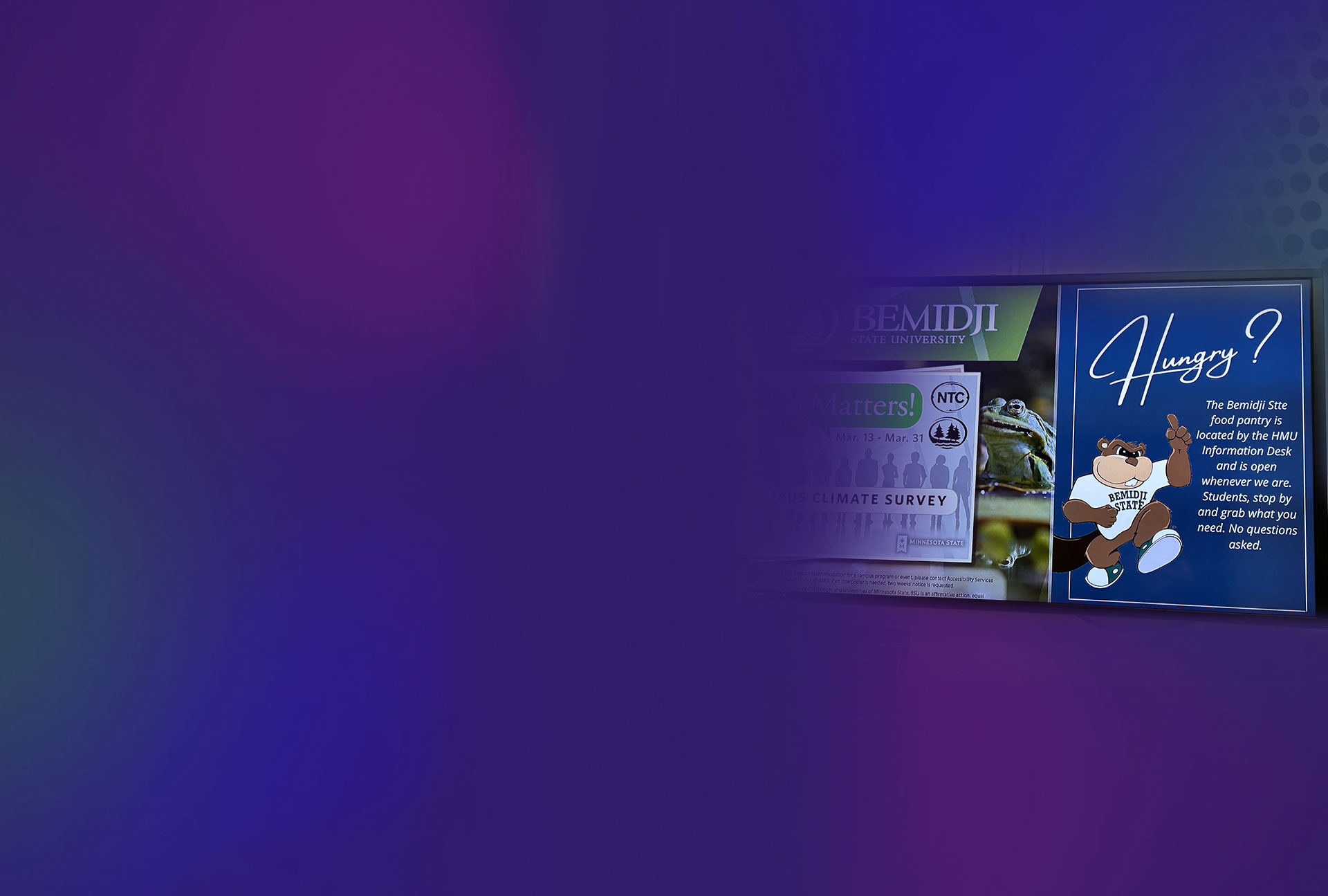 hero image of Bemidji State University using BrightSign digital signage player technology