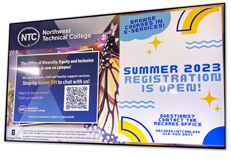 Northwest Technical College in Minnesota displayed utilizing BrightSign player technology