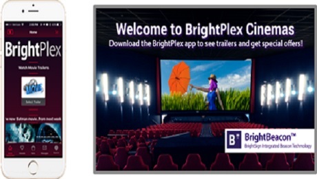Benvenuti in BrightPlex Cinemas pubblicità mockup