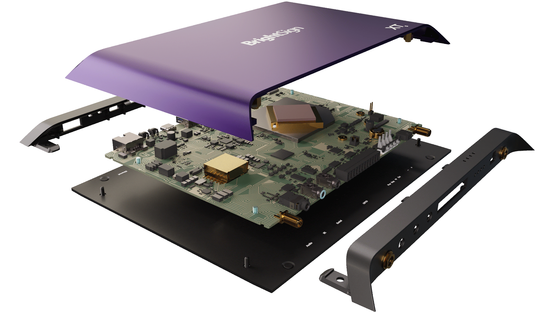 exploded view of BrightSign XT2145 digital signage player