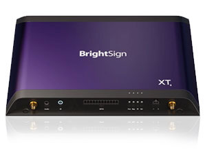 Vista frontal del reproductor de señalización digital BrightSign XT245