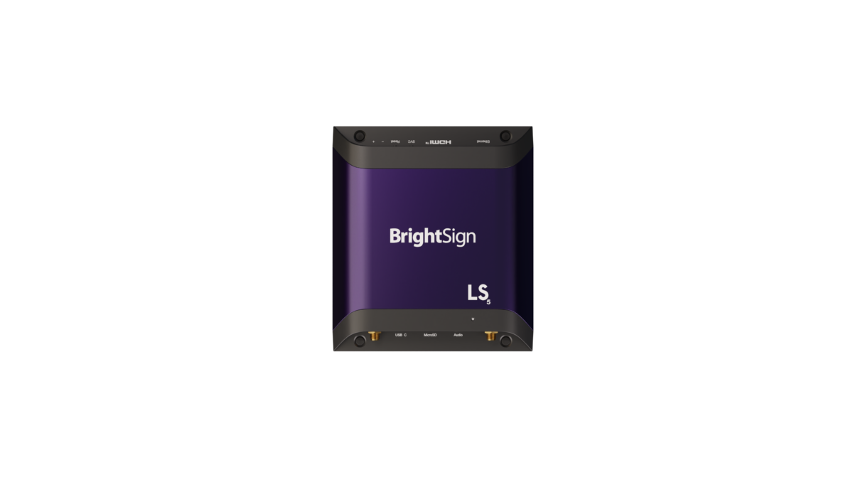 Top down view of BrightSign LS5 digital signage player