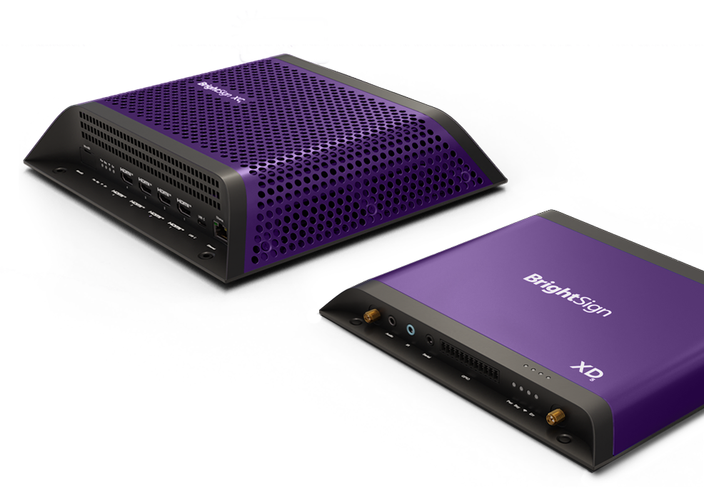 Sideview image of BrightSign XC5 and XD5 digital signage players