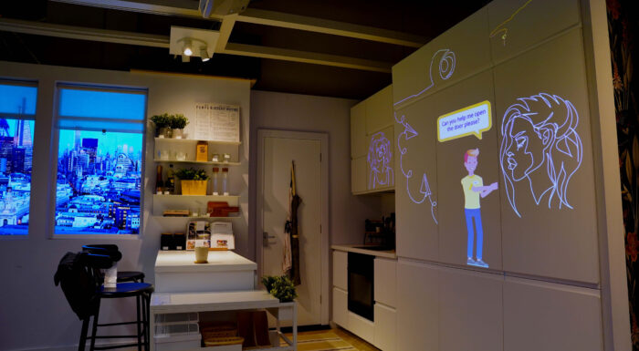 Meeslepend digital signage-scherm met animaties