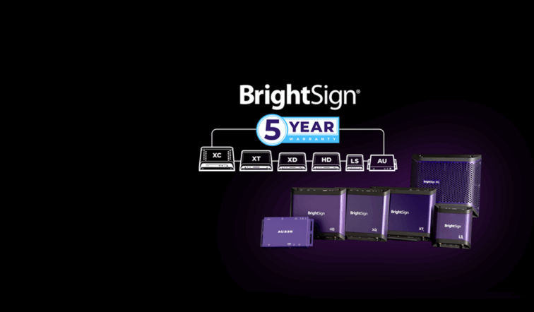 BrightSign 5-Year Warranty Program for digital signage players