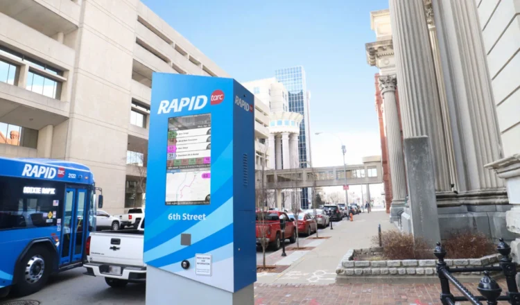 TARC bus station digital signage in Louisville, Kentucky