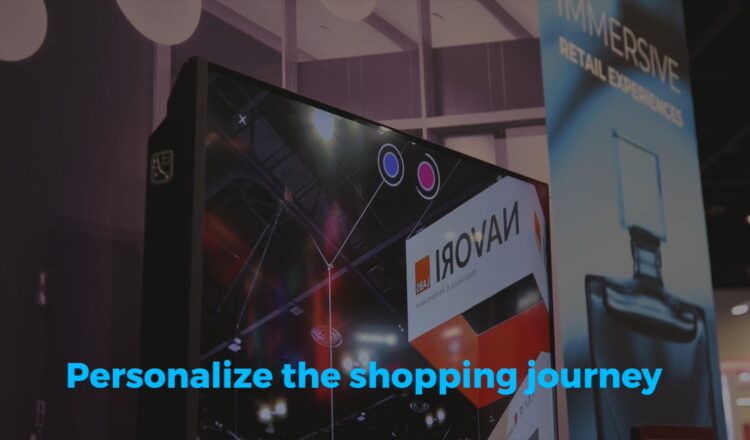 Immersive digital signage video thumbnail that says "Personalize the shopping journey"