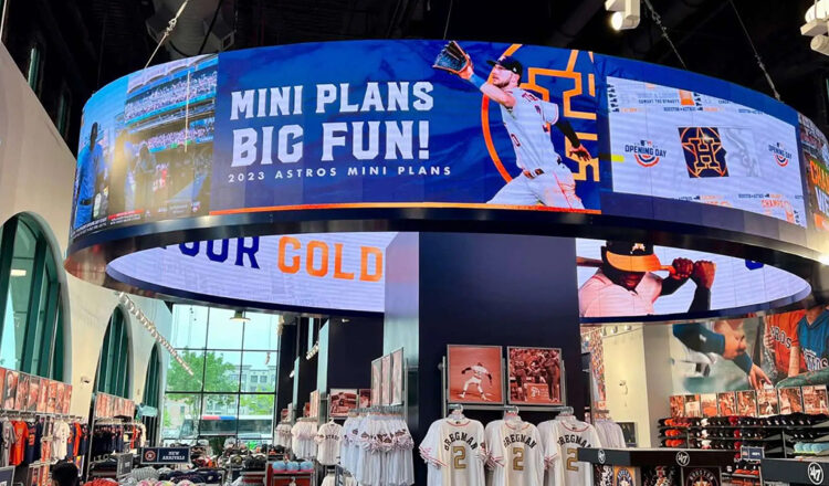 Houston Astros in-store digital signage for retail powered by BrightSign