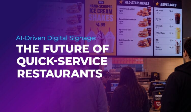 Video thumbnail for a guide called "AI-Driven Digital Signage: The Future of Quick-Service Restaurants"